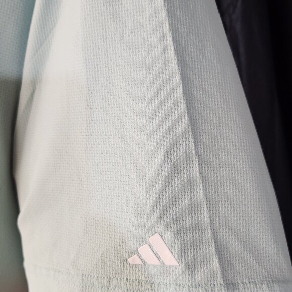 Adidas Golf Polo W/Blade Collar Aqua Sz L - Picture 2 of 4